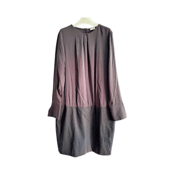 BRUNO CUCINELLI black silk wool dress