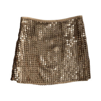 Gold sequin mini skirt