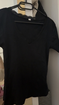 Black lace v-neck top