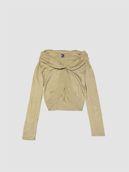 Beige cropped cardigan