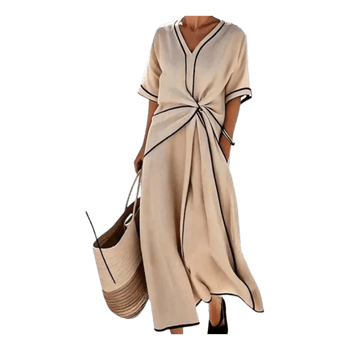 Beige midi dress