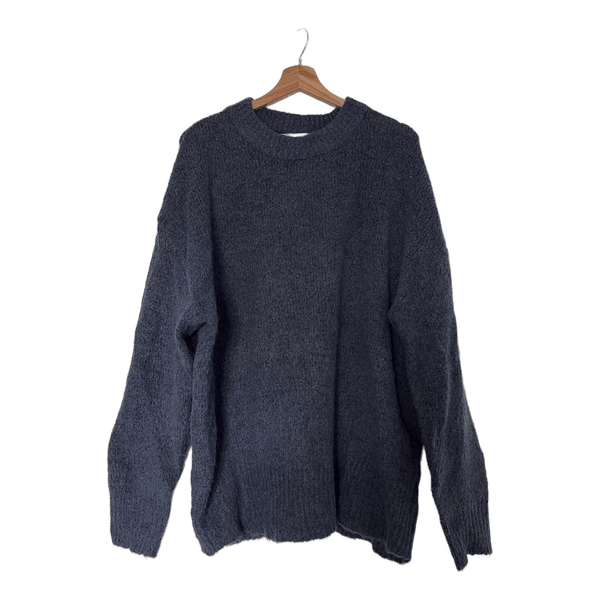 Navy textured knit sweater