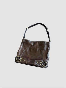 Brown leather shoulder bag