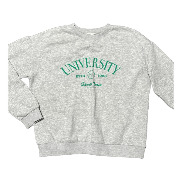 Grey university print sweatshirt