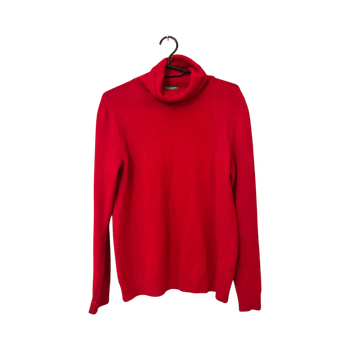 Red turtleneck sweater