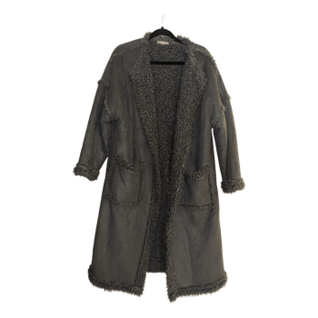 Grey faux suede coat