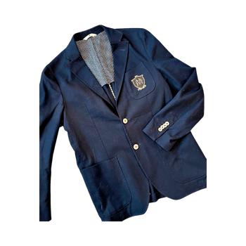 Navy blazer with emblem