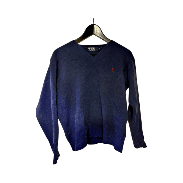 Navy v-neck villapaita