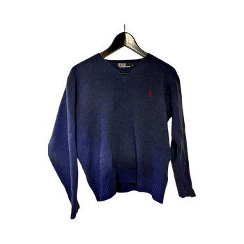 Navy v-neck villapaita