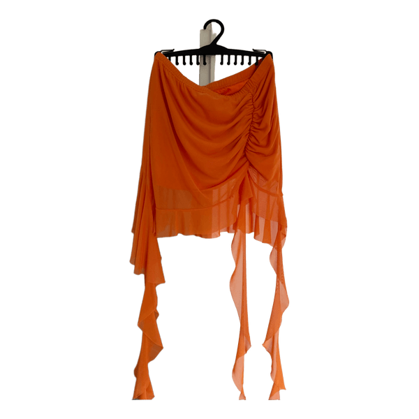 Orange ruched skort