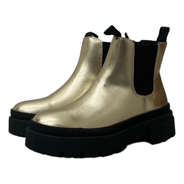 Gold chelsea boots