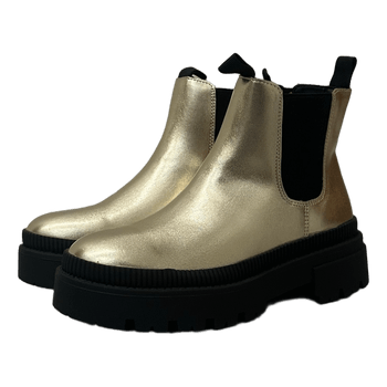Gold chelsea boots