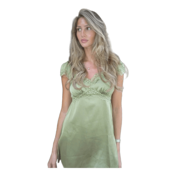 Grøn minikjole med blonder