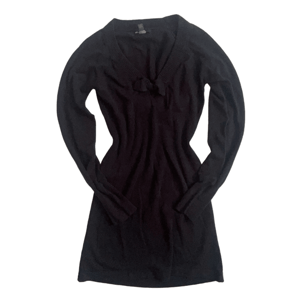 Black knit mini dress