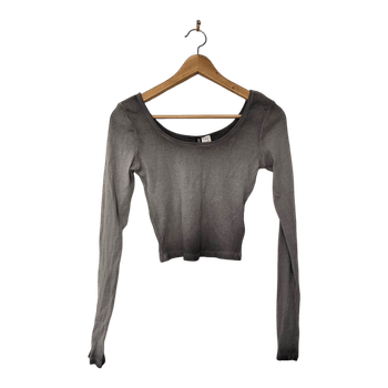 Grey ribbed crop top