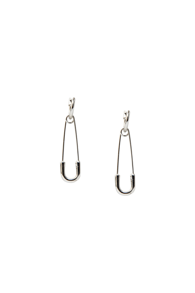 Silver pin drop earrings