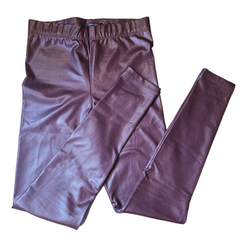 Burgundy faux leather leggings