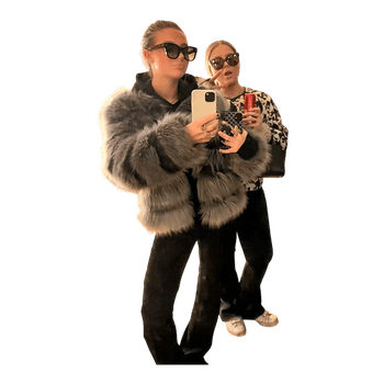 Harmaa tekoturkistakki