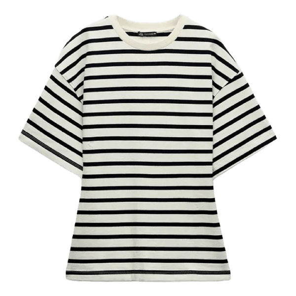 Figursyet stribet t-shirt