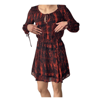 Red black patterned dress