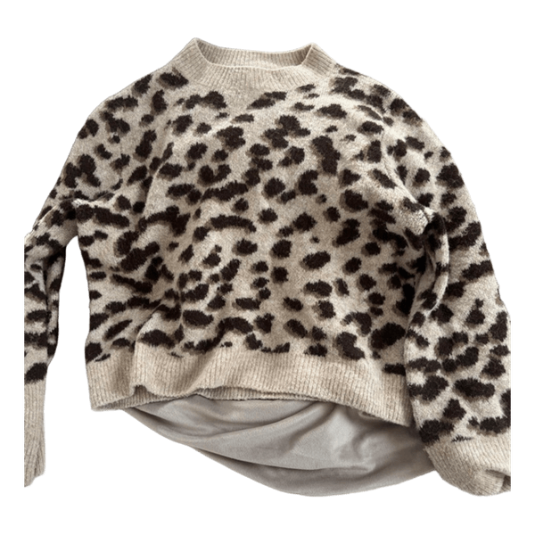 Leopardmønstret striktrøje