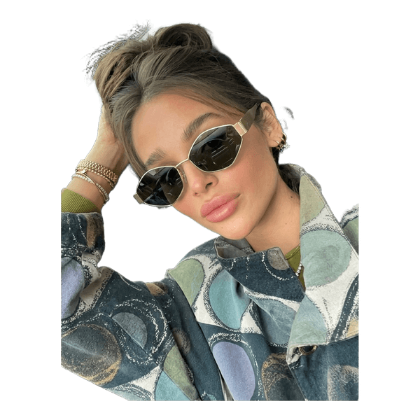 Gold geometric sunglasses
