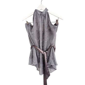Halterneck hopeanharmaa toppi 46