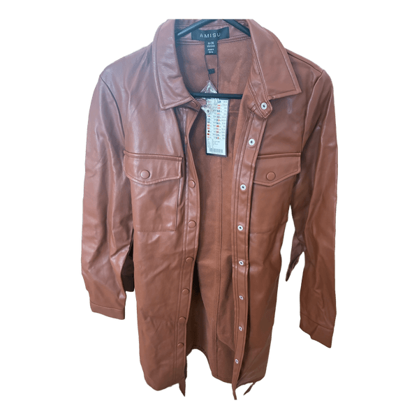 Brown faux leather jacket