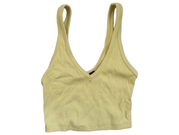 Yellow ribbed crop top
