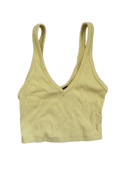 Yellow ribbed crop top