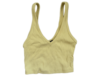 Yellow ribbed crop top
