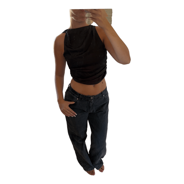 Sort rygfri top