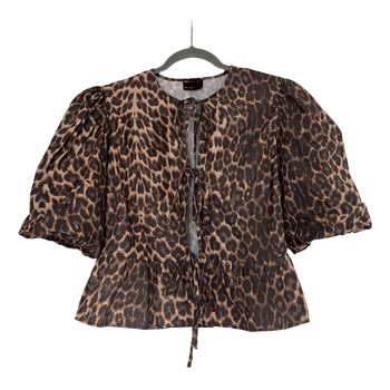 ASOS animal print front tie blouse