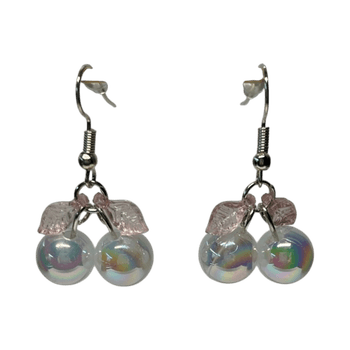 Pinkki kirsikka-helmet korvakorut