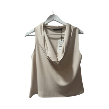 Beige drape-kaulus toppi