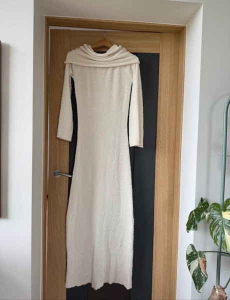 White maxi knit dress
