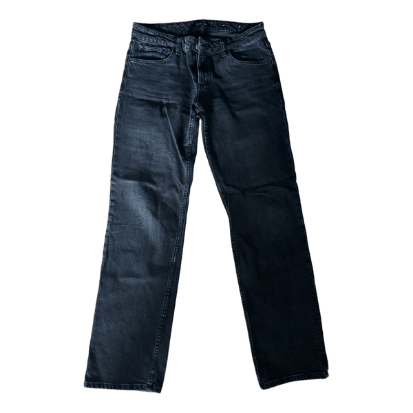 Black washed straight jeans