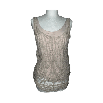 Beige kaksi kerroksinen pitsi toppi