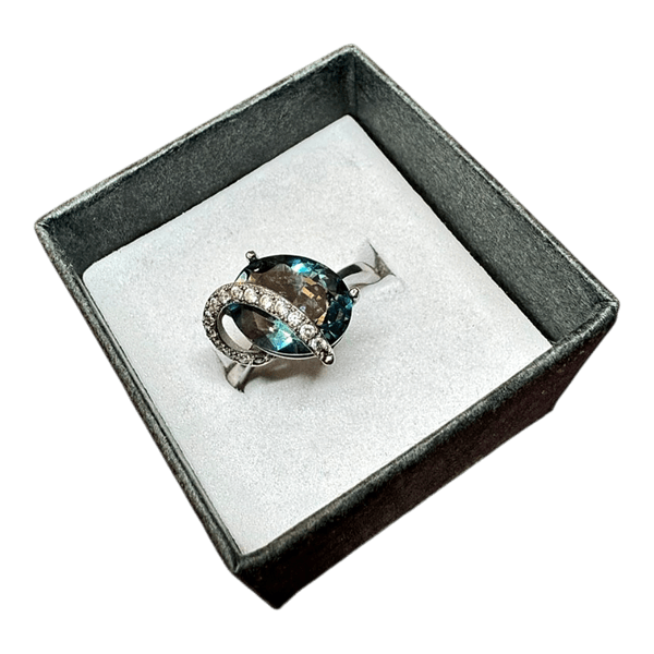 New 925 Silver Ring with Light Mystic Quartz | NOS