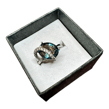 New 925 Silver Ring with Light Mystic Quartz | NOS