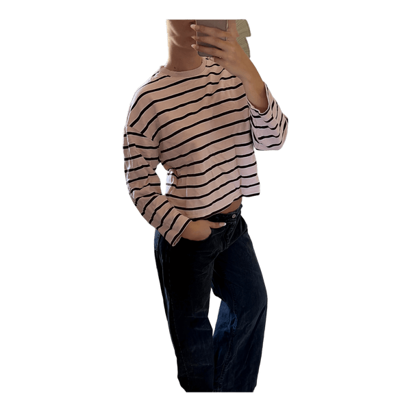 Stribet langærmet bluse