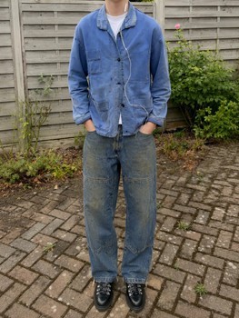 Blue cotton work jeans