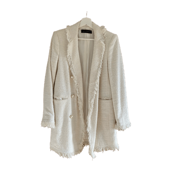 Fringed Tweed Blazer