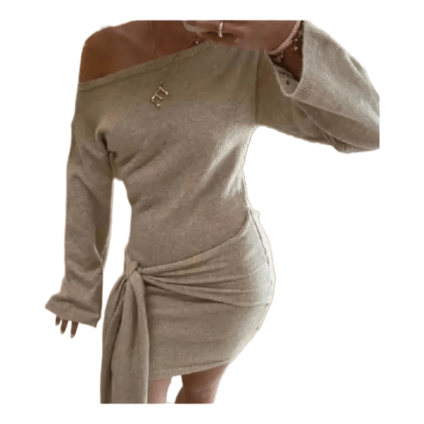 Beige knit dress