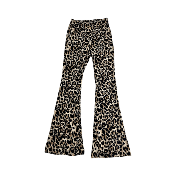 Leopard print flared trousers