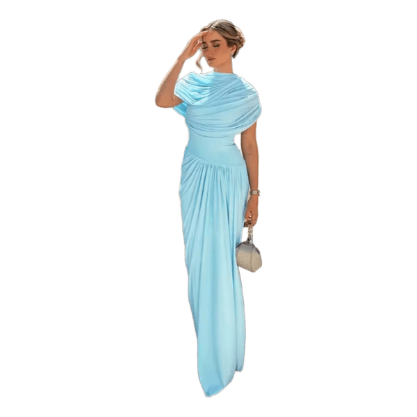 Light blue draped dress