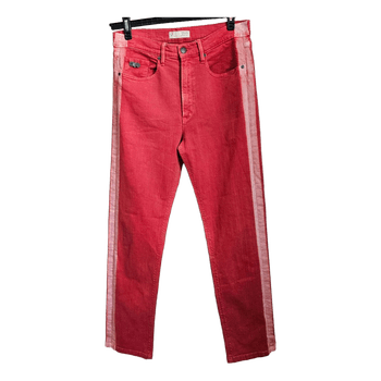 Odd Molly Coral Pink Side Stripe Jeans Size 30 Boho Anthropologie Style