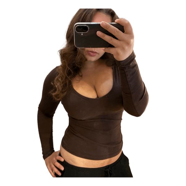 Brown long-sleeved top