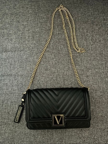 Black quilted crossbody bag