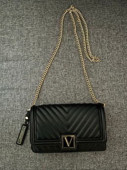 Black quilted crossbody bag